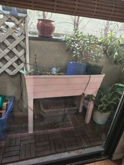 Raised Pink Plastic Garden Beds (set of 2)