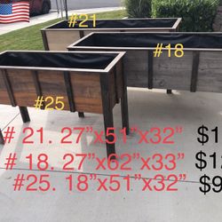 Wood Bed Planters Box Garden Raised Herb Pots 