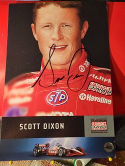 2002 SCOTT DIXON signed INDIANAPOLIS 500 PHOTO HERO CARD INDY CAR TARGET w/coa
