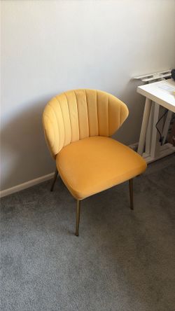 Yellow velvet chair
