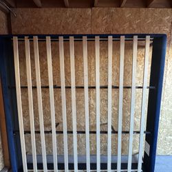 Blue Suede King Bed frame