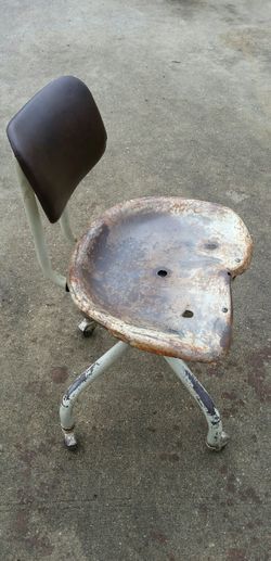 Mid-century Reupholstered Shop Chair w/ Antique Tractor Seat