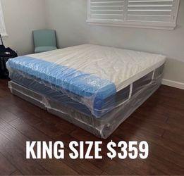 NEW Mattress King Size Plush Pillowtop With Box Spring // Offer  🚚