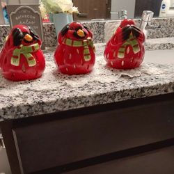 Cardinal Candle Holders 5 in. tall Ceramic 