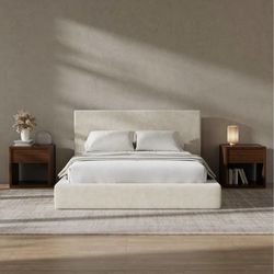 AirFrame Full Size Upholstered Bed Frame with Plush Padded Headboard