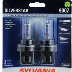 Sylvania Sylvania 9007 SilverStar Auto Halogen Headlight Bulb, Pack of 2.