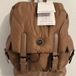 Joan & David 18" Puffer Sport Nylon Workbook Backpack Laptop Brown JDB2027 NEW