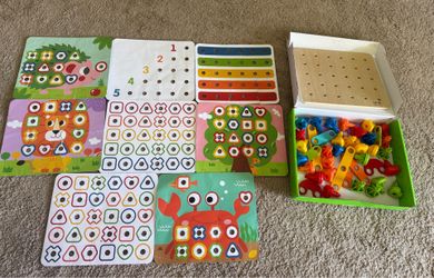 🌈 Montessori Rainbow Stacking Peg Learning Toy (51 Pieces) – Educational Toddler Activity Set | Moving Sale