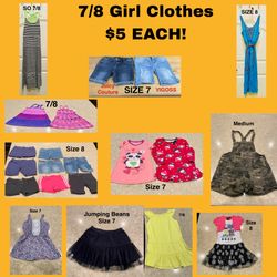 7/8 Girl Clothes $5 EACH PIECE!