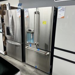 Café - 22.2 Cu. Ft. French Door Counter-Depth Smart Refrigerator with Hot Water Dispenser, Customizable - Stainless Steel 