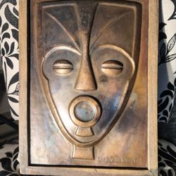 Hand Made 1978 Hammered Copper Tribal Mask Art