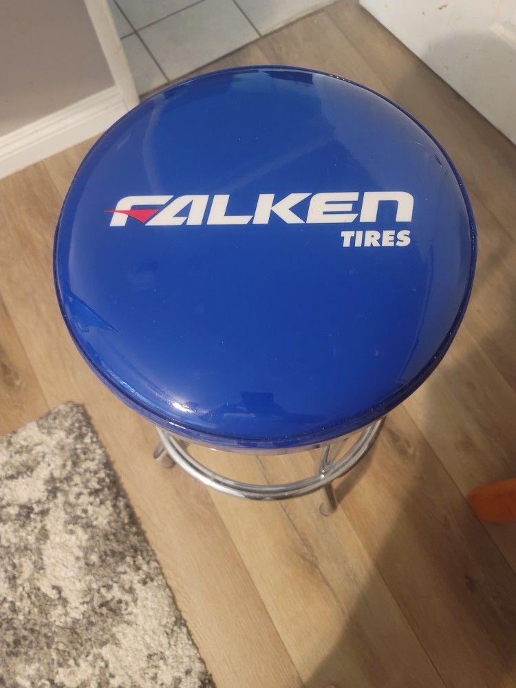Limited Falken Tires Blue Swivel Bar Stool