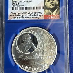 2017 1oz NGC MS69 SOLOMON JFK SILVER COIN 