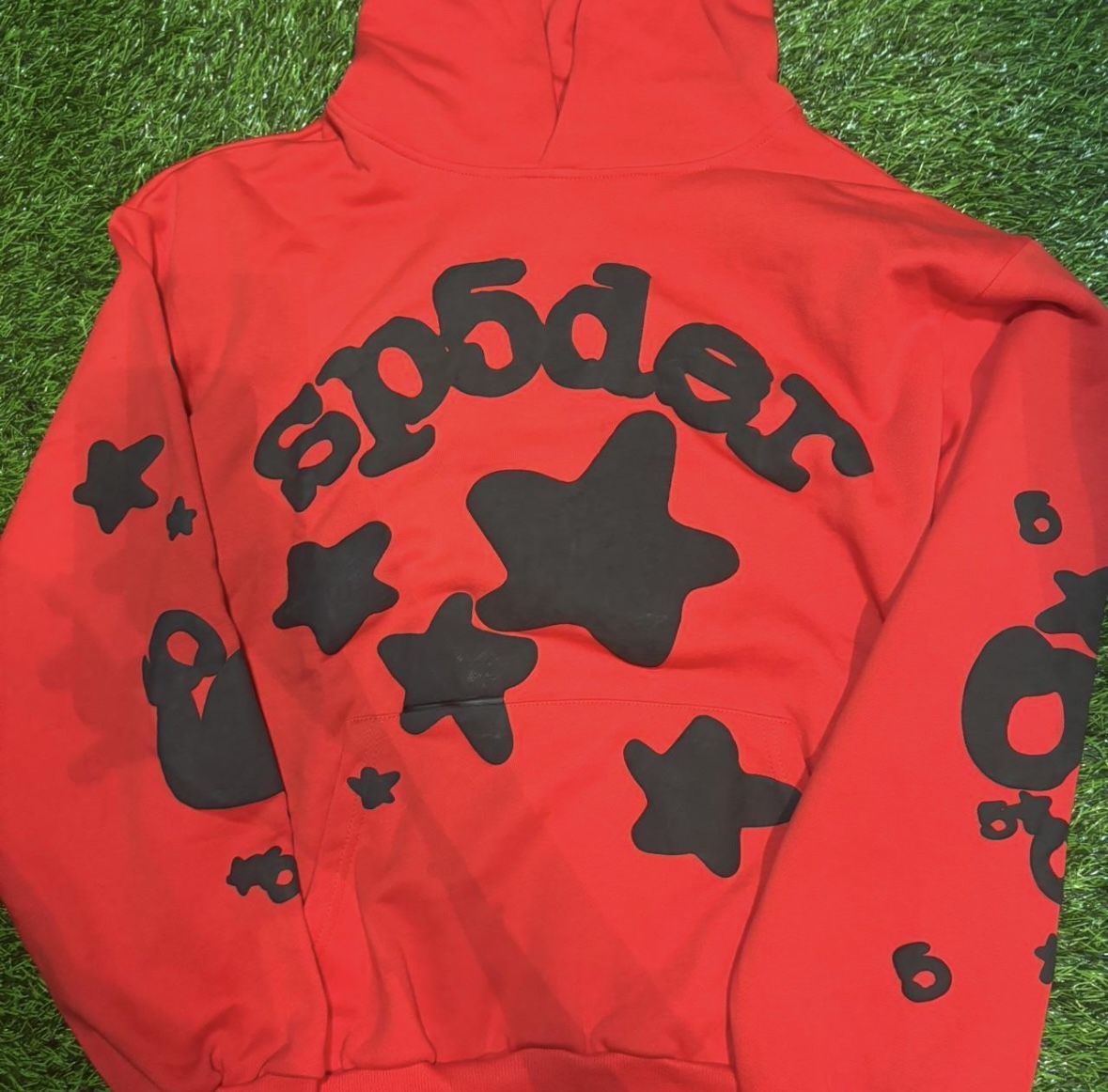 Large Red Sp5der hoodie