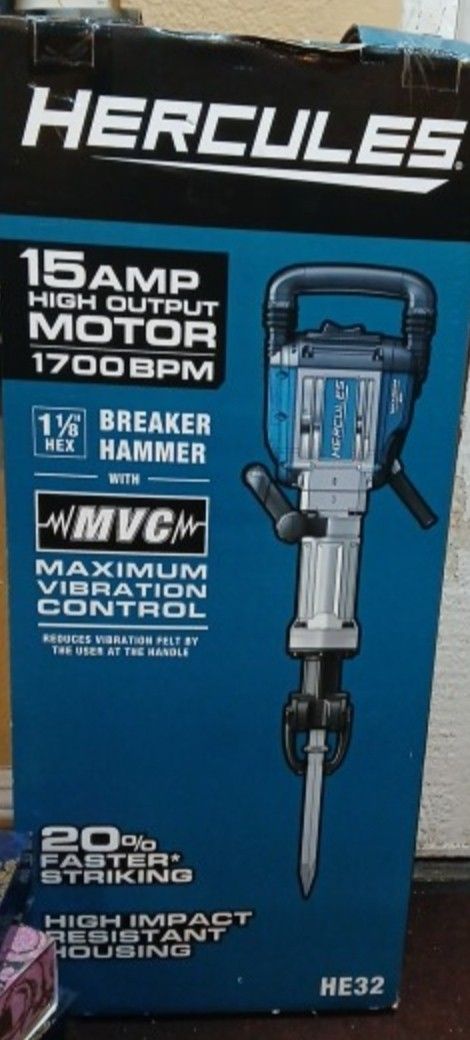 HERCULES 15 Amp, 42 lb., 1-1/8 in. Hex Lower Wall Breaker Hammer with Maximum Vibration Control