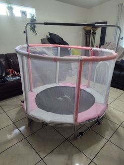 Pink mini trampoline
