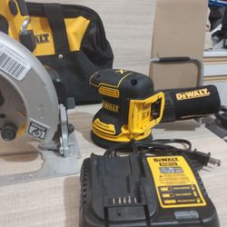 Dewalt Kit With 7-1/4 in. Circular Saw - 20 volt MAX XR Orbital Sander (1) Battery  4.0 Ah.