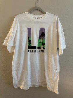 Yazbek LA California Palm Tree White Graphic T-Shirt XL