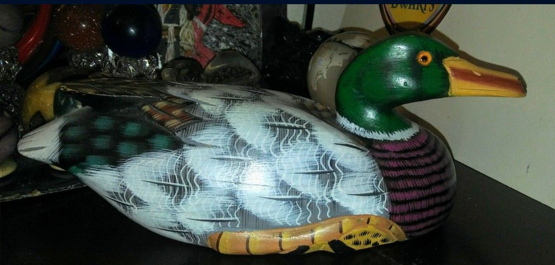 Decoy wooden Mallard duck hand painted