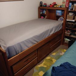 Twin Bed With Underneath  Drawers And Compartments 