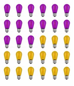 New in box GvvooHome 30 Pack S14 Colored LED Light Bulbs
