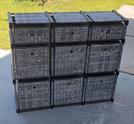 9-Cube Modular Storage Organizer with Fabric Bins