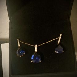 Gold Blue Sapphire Set !!!