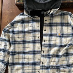 Carhartt Flannel hoodie (fleece Inside)- Men’s large