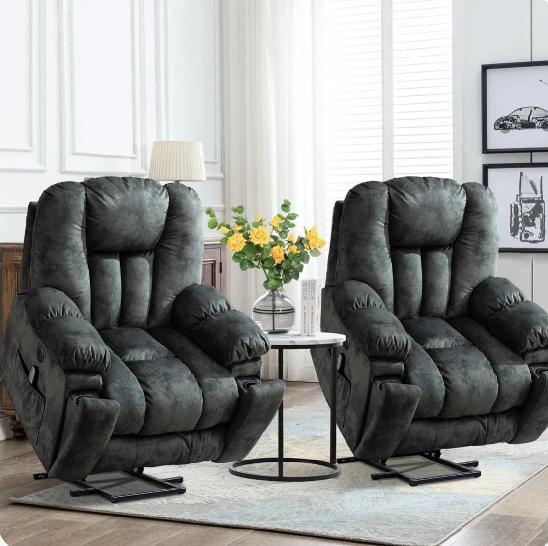 41'' Power Lift Chair Heated Massage Electric Recliner with Super