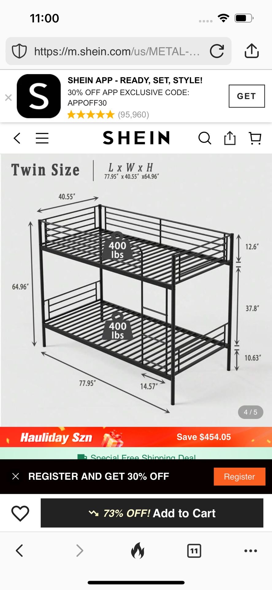 Twin Bunk Bed