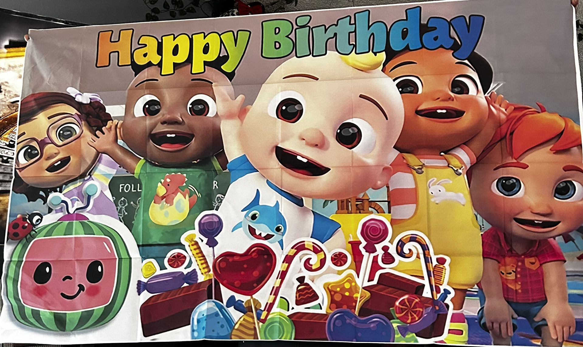 Happy birthday coco melon backdrop 60x35