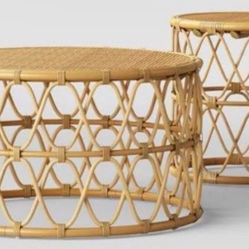 Rattan coffee table and accent table 