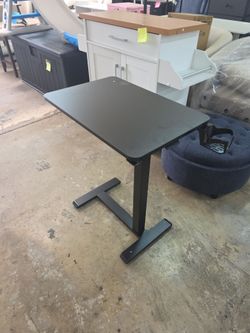 Mobile standing desk height adjustable overbed  bed side table with cup holder