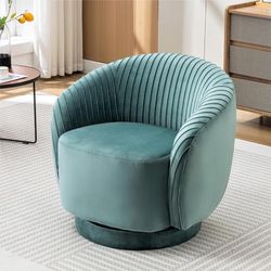 Brand new Pride Furniture Contemporary Velvet Swivel Barrel Chair with 360° Spin Capability, Round Accent One-Seater Sofa for Living Room, Bedroom and