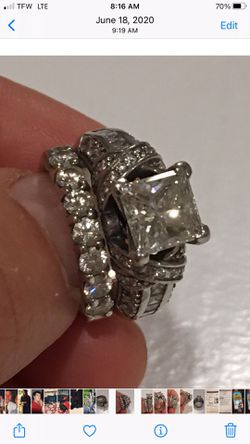 Diamond Engagement Ring and Wedding Band Thumbnail