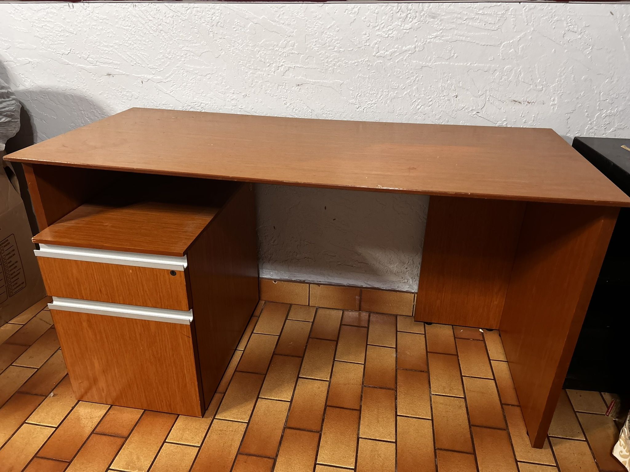 Desk with File Cabinet