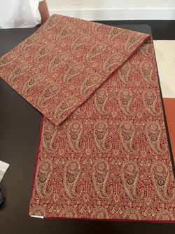Pottery Barn Paisley Red Table Runner 18x108 inches