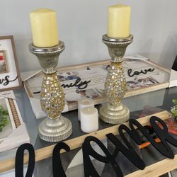 2 Candle Holder Gold And Silver