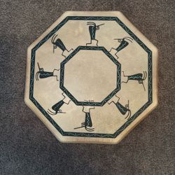 Native American All One Tribe Drum kokopelli DANCERS DRUM signed 1991 Taos NM