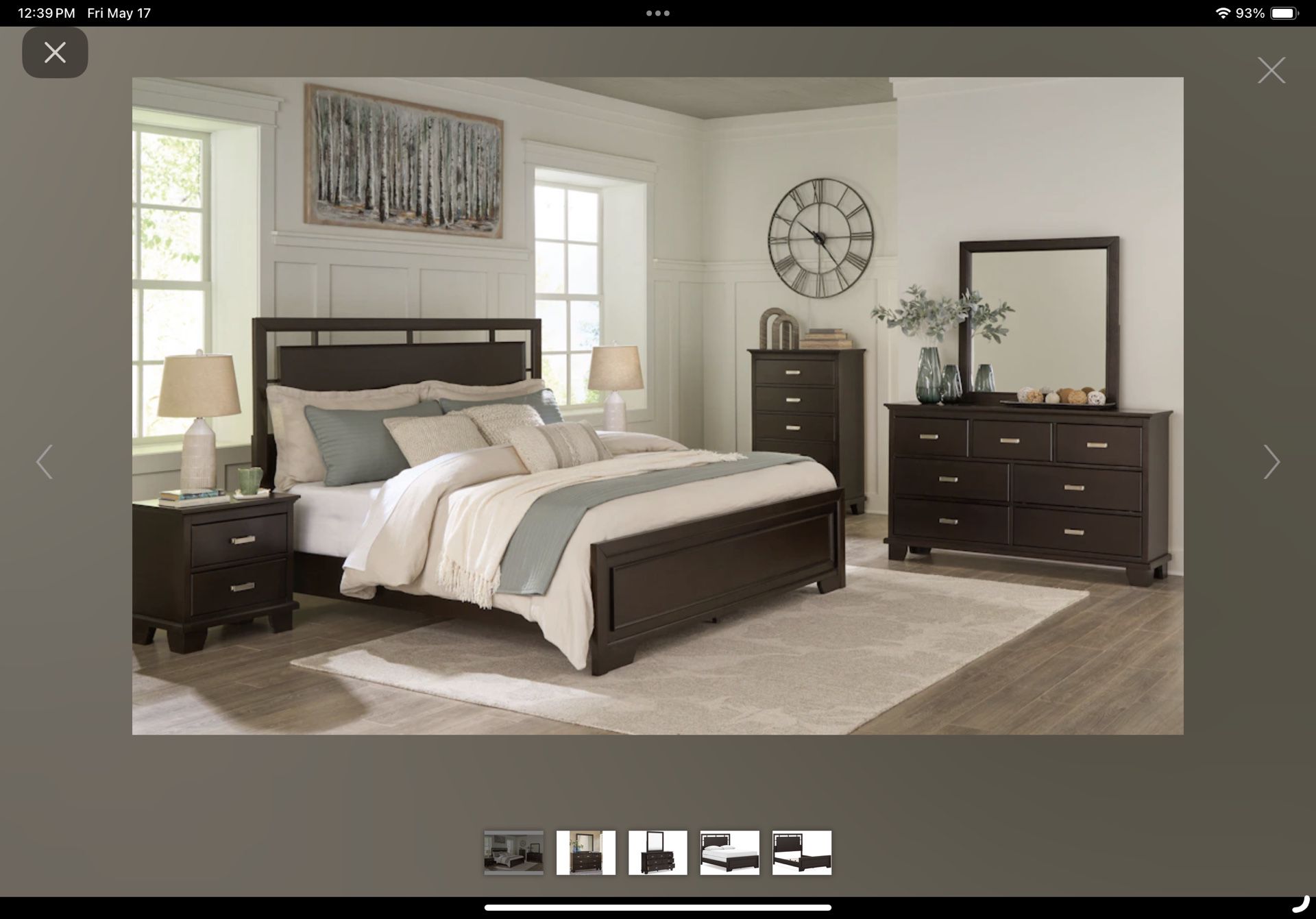 Queen Bed Frame, Dresser, Mirror and Nightstand (NO  mattress)