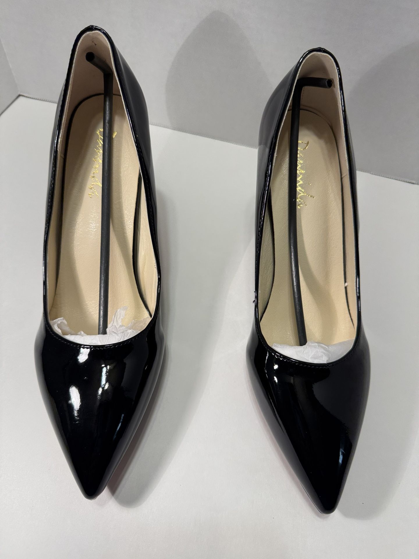 Women High Heel Shoes-Stilettos Pointed Toe-Slip On Patent Leather Stilettos