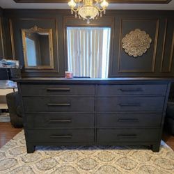 Black Solid Wood Dresser 