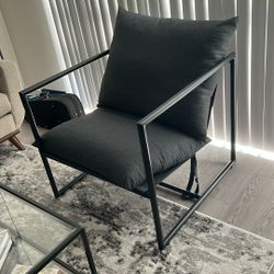 Sling Accent Chair, Metal Framed Armchair