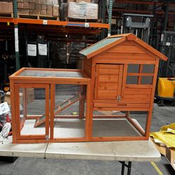 New 48” Wooden Chicken Coop Rabbit Hutch Indoor and Outdoor Bunny Cage 