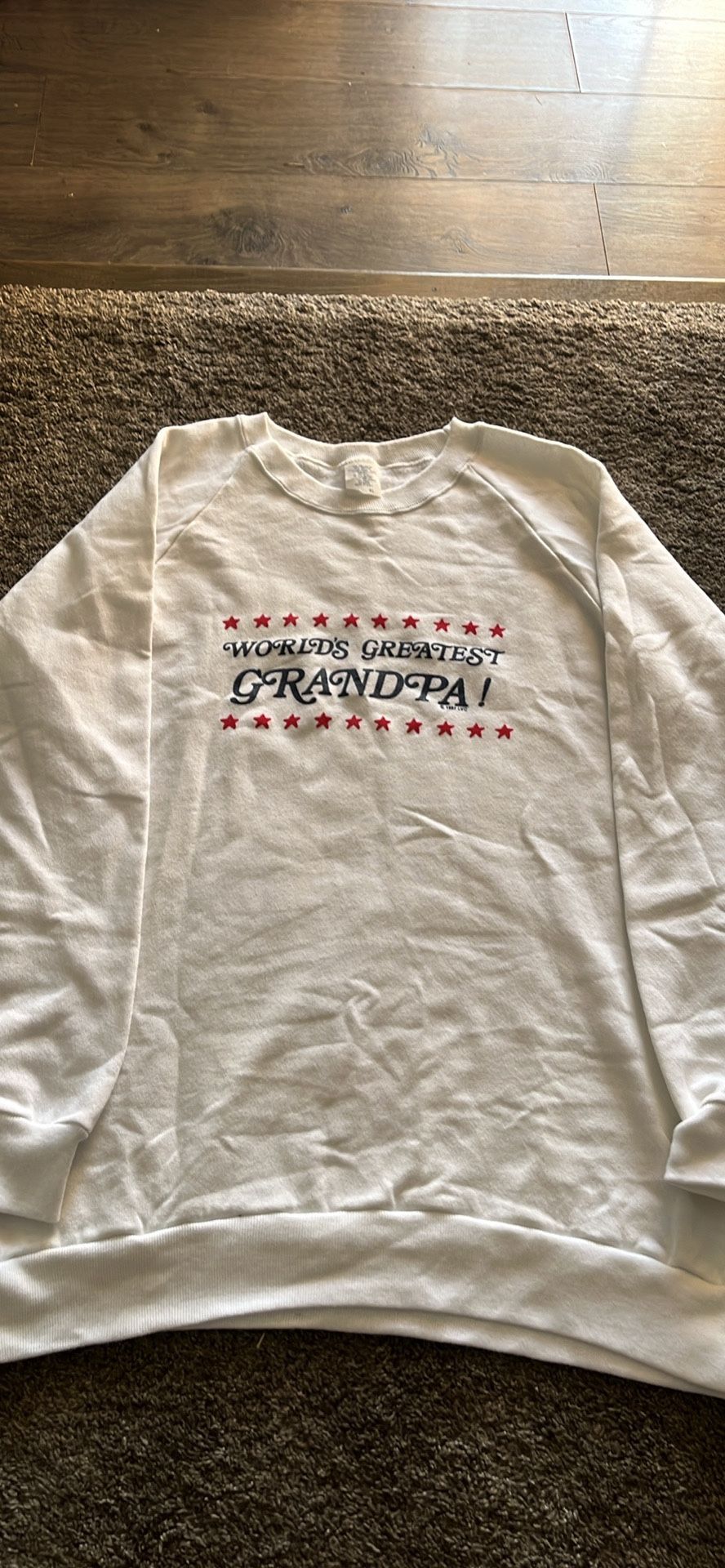 Vintage 1987 World’s greatest Grandpa White Crewneck Sweater