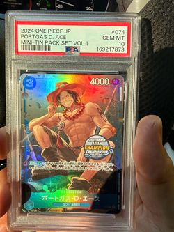 PSA 10 One Piece Portgas D. Ace #074 JP Mini-Tin