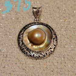 Silver Pearl Pendant 