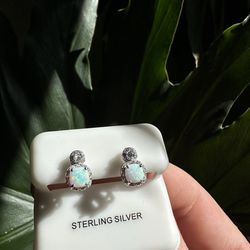 Opal teardrop earrings