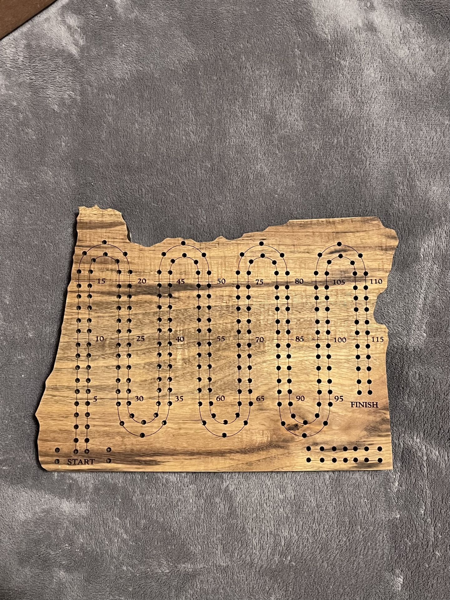 Oregon Shaped Cribbage Board 