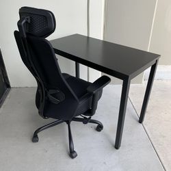 New In Box 40x20x30 Inch Tall Computer Desk Table With Office Mesh Chair Furniture Combo Set Black Or White  Accent 